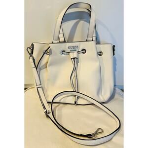 Guess Los Angeles White Handbag Purse Adjustable Detachable Strap excellent